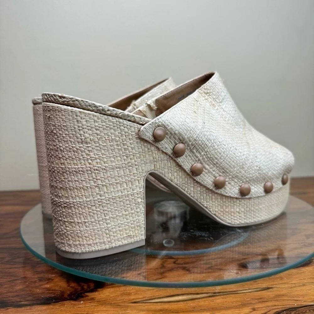 Dolce Vita Emol Heels Natural Raffia